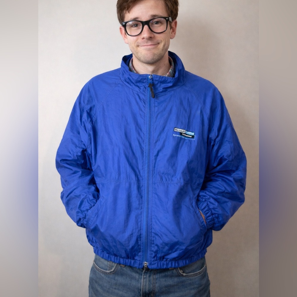 Vintage Microsoft Certified Systems Engineer Windbreaker Port Authority Jacket M